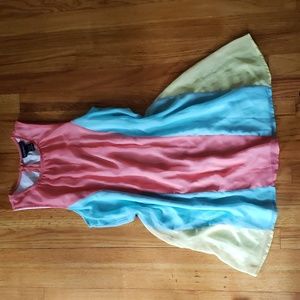 Self Esteem Color Block Frill Mini Dress